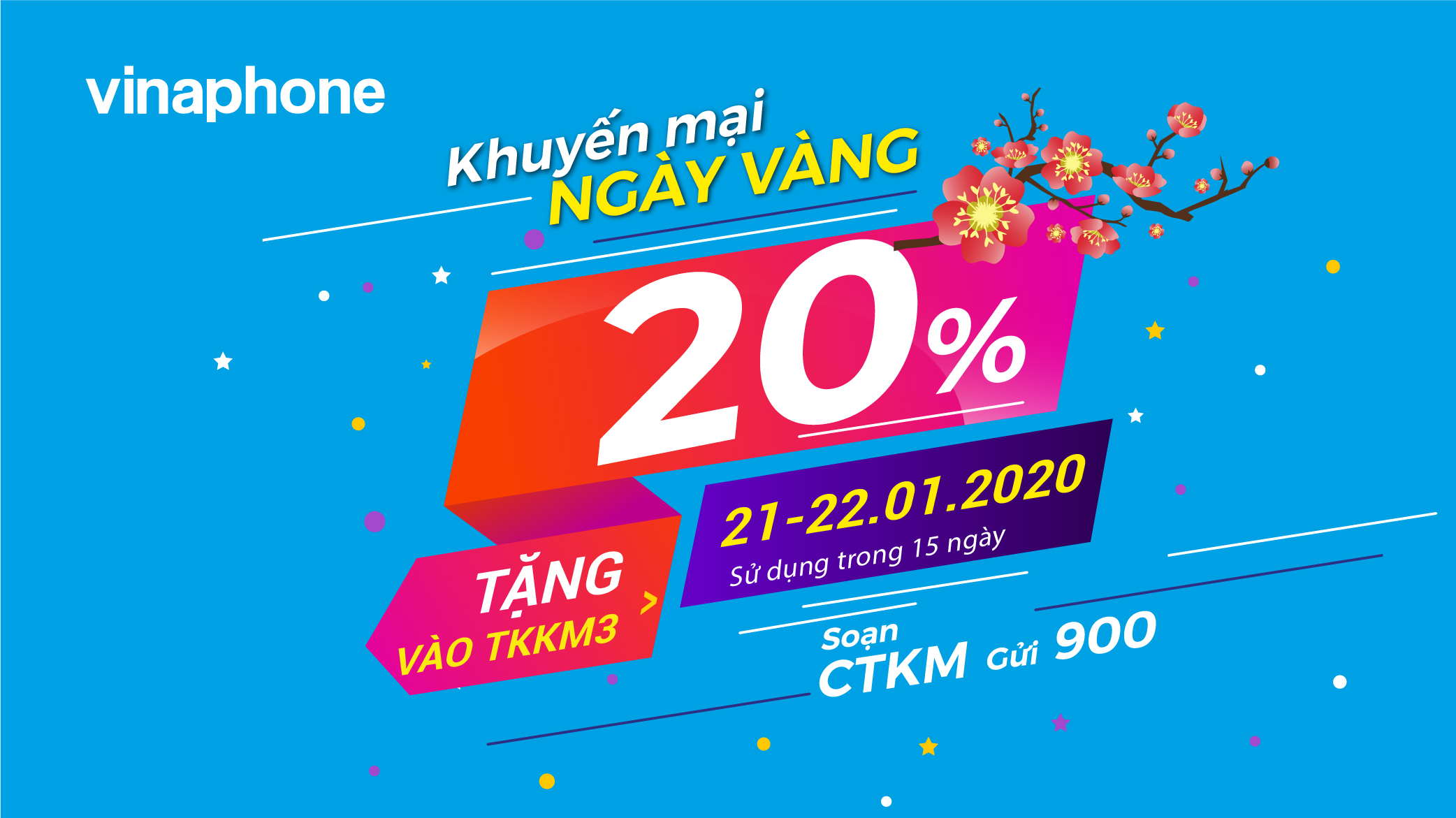 Đón Tết Nguyên Đán, VinaPhone tặng 20% giá trị nạp cho TB trả trước trong Ngày Vàng 21-22/01/2020