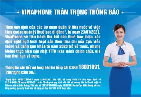 VinaPhone thông báo thu hồi các thuê bao được xác định nghi ngờ kích hoạt sẵn 