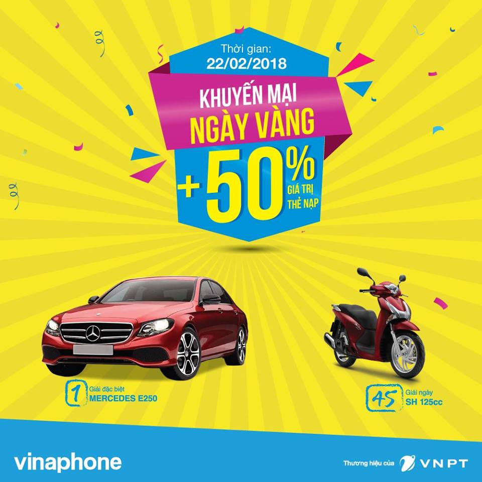 KHUYẾN MẠI NẠP THẺ NGÀY VÀNG 22/02/2018