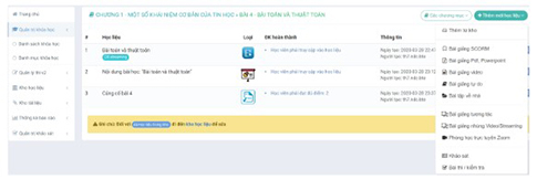 Tạo bài giảng trên VNPT e-learning bước 2