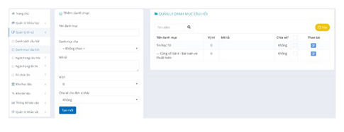 Tạo bài kiểm tra trên VNPT e-learning bước 1