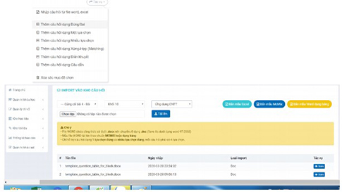 Tạo bài kiểm tra trên VNPT e-learning bước 3