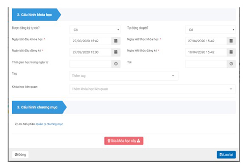 Tạo khóa học trên VNPT e-learning bước 4