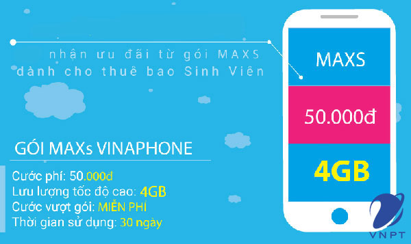 gói cước 3g vinaphone sinh viên maxs