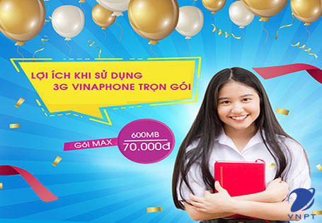 5 gói cước MAX của VinaPhone - Chỉ 70k có 3,8GB/30 ngày