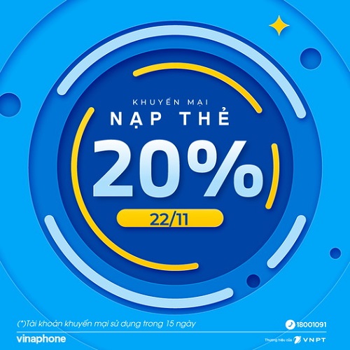 Tin nhắn tới, khuyến mại VinaPhone về trong ngày 22/11