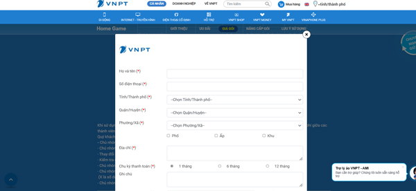 đăng ký lắp mạng VNPT