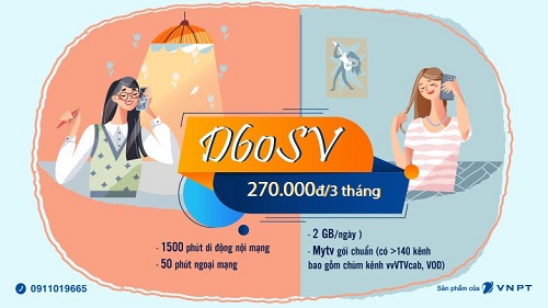 Mách bạn gói cước D60SV VinaPhone trả trước siêu ưu đãi