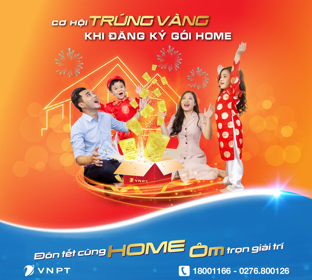 Trúng ngay Vàng SJC 9999 khi đăng ký Internet, Truyền hình VNPT dịp Tết 