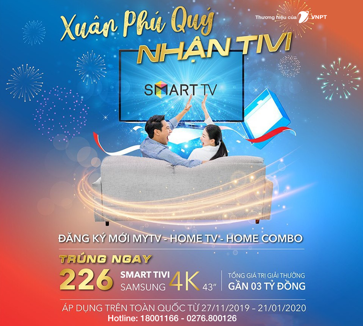 Kho quà “Xuân Phú Quý” gần 3 tỷ đồng dành cho khách hàng lắp đặt truyền hình VNPT 