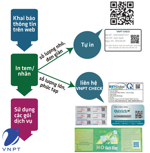 mô hình quản lý của tem qr code vnpt check