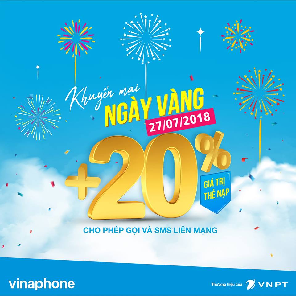 KHUYẾN MẠI NẠP THẺ NGÀY VÀNG 27/07/2018