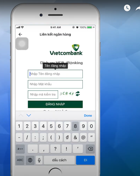 Cách liên kết ví VNPT Pay với Vietcombank bước 6