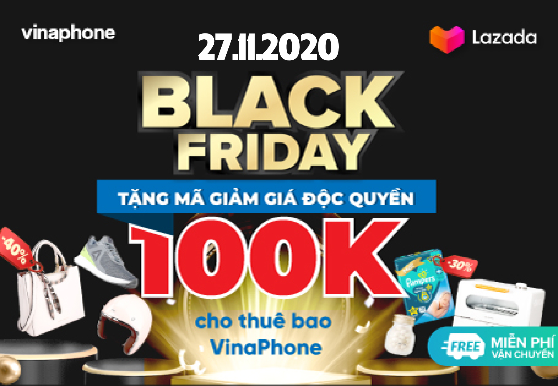 Vinaphone hợp tác cùng Lazada trong Đại hội Sale cực sốc ngày Black Friday
