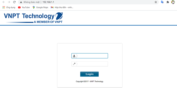Nhập tên đăng nhập và mật khẩu có ở mặt sau của router