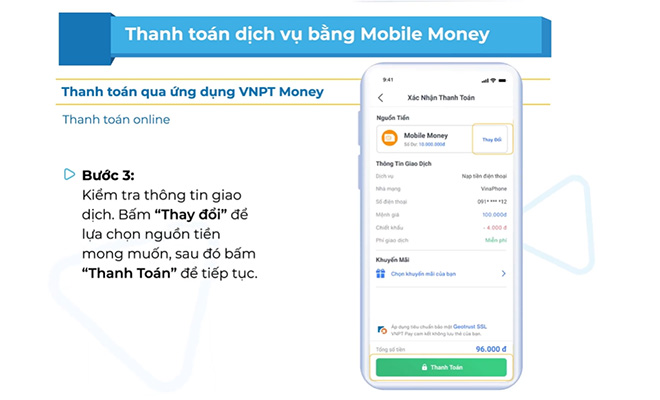 Kiểm tra và có thể lựa chọn nguồn tiền