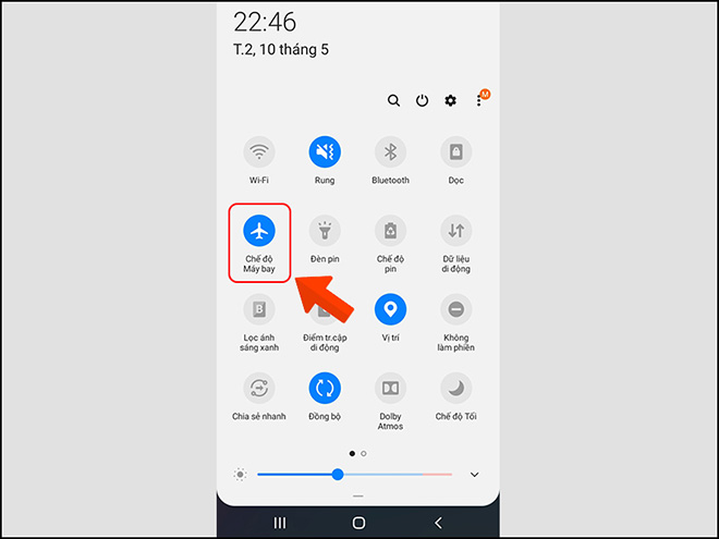 Tắt chế độ máy bay để kết nối mạng 5G