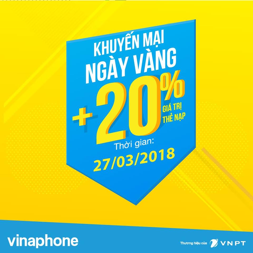 KHUYẾN MẠI NẠP THẺ NGÀY VÀNG 27/03/2018