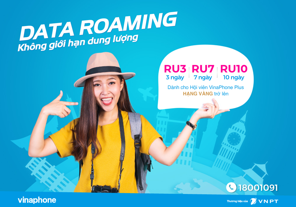 ✈️✈️✈️ VinaPhone lần đầu tiên ra mắt gói Data Roaming không giới hạn dung lượng