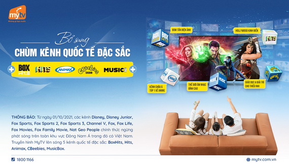 Thông báo thay đổi danh sách kênh trên hệ thống truyền hình MyTV