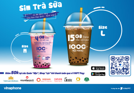 SIM TRÀ SỮA VINAPHONE - ƯU ĐÃI ĐẶC BIỆT DÀNH CHO HỌC SINH SINH VIÊN