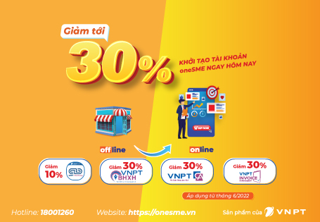 Tặng tới 30% cho khách hàng mới trên oneSME