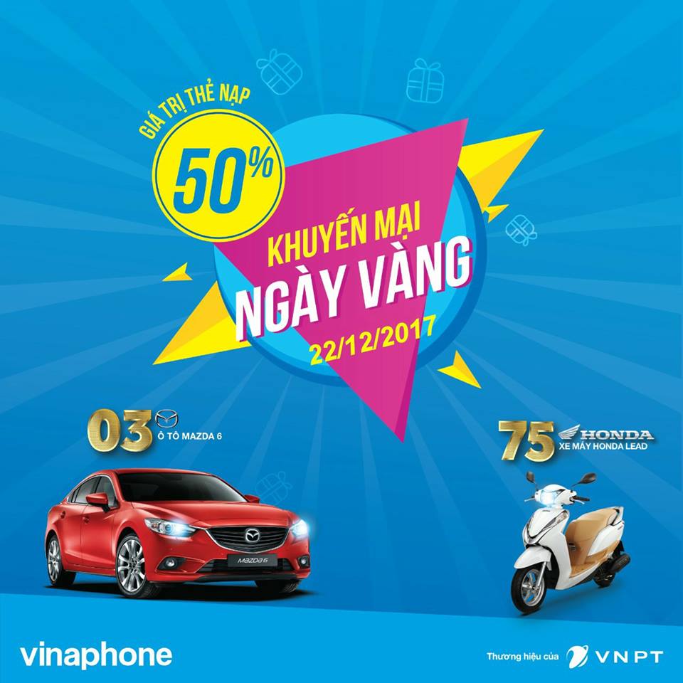 KHUYẾN MẠI NẠP THẺ NGÀY VÀNG 22/12/2017