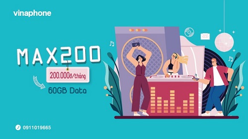 Mách bạn gói cước MAX200 VinaPhone nhận 60GB data 4G/5G trọn gói cả tháng