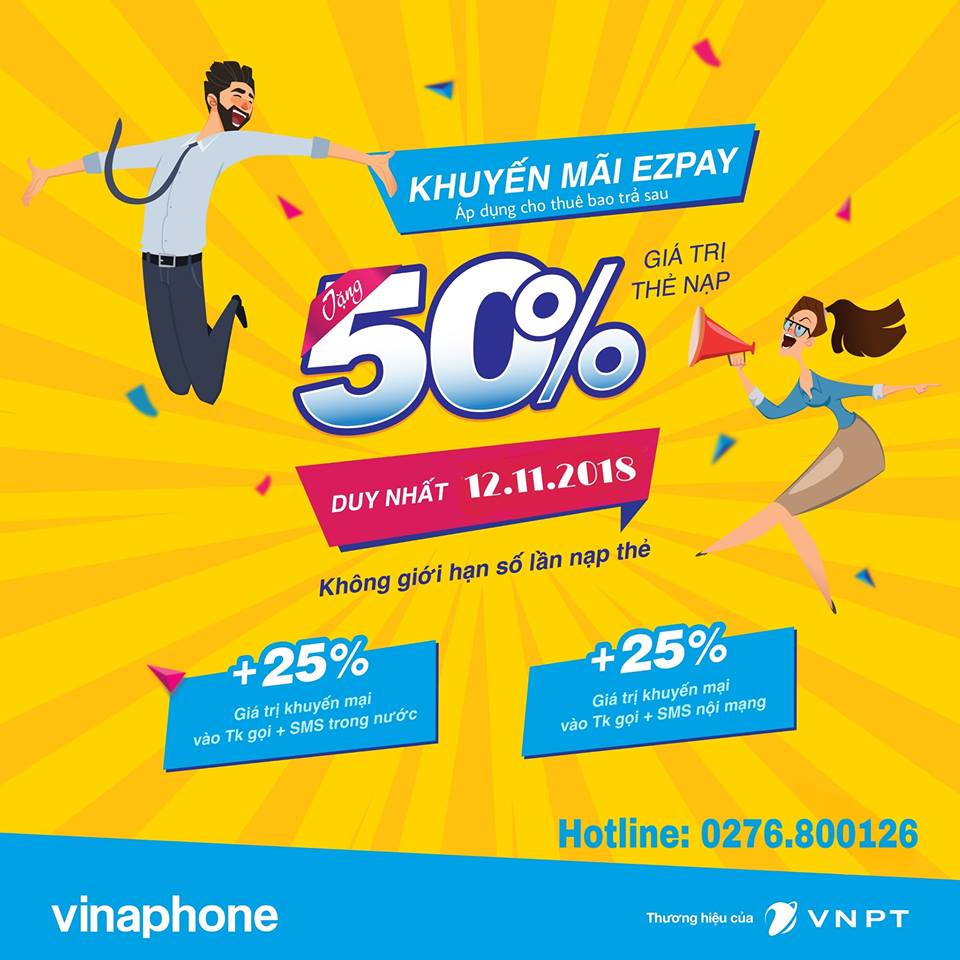 KHUYẾN MẠI  NẠP THẺ VÀO TÀI KHOẢN EZPAY NGÀY 12/11/2018