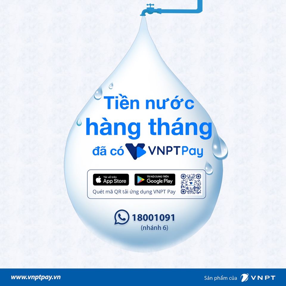 THANH TOÁN TIỀN NƯỚC QUA APP VNPT PAY