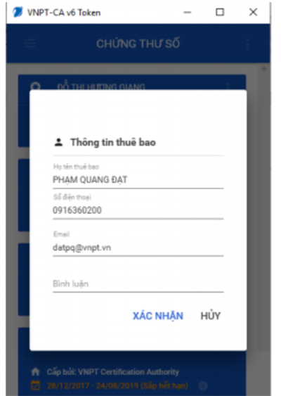 Bước 3 gia hạn chữ ký số VNPT