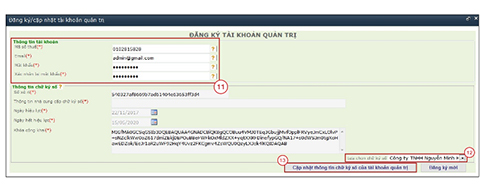 Bước 8 cập nhật chữ ký số hải quan vnpt