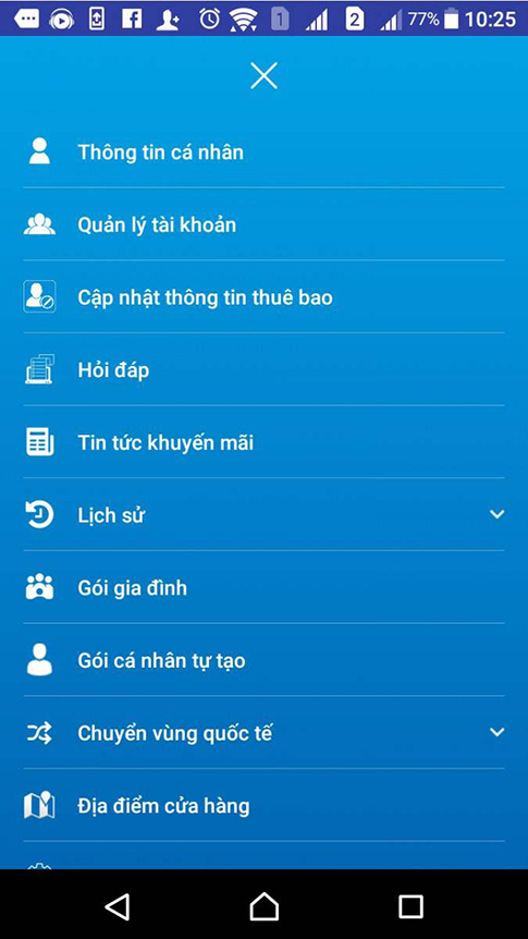 chọn thông tin cá nhân