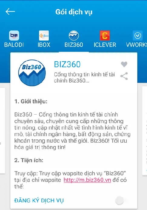 nhấn đăng ký dịch vụ