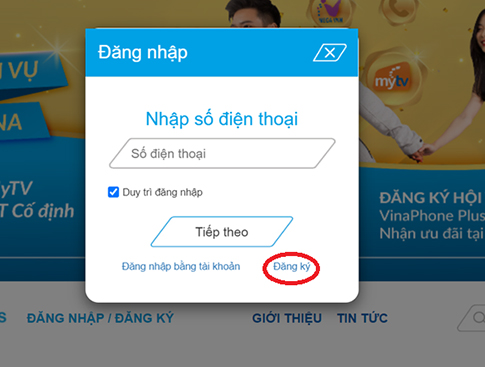 Bạn ấn Đăng ký.