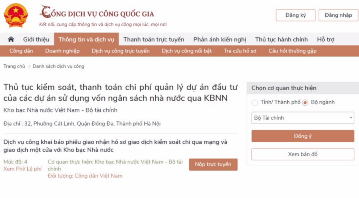 Kho bạc Nhà nước tích hợp thêm 3 dịch vụ công trực tuyến trên Cổng dịch vụ công Quốc gia