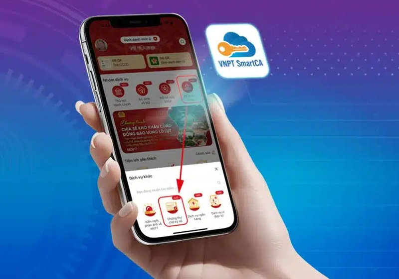 Chứng thư số cá nhân bao gồm tên của Tổ chức cung cấp dịch vụ chứng thực