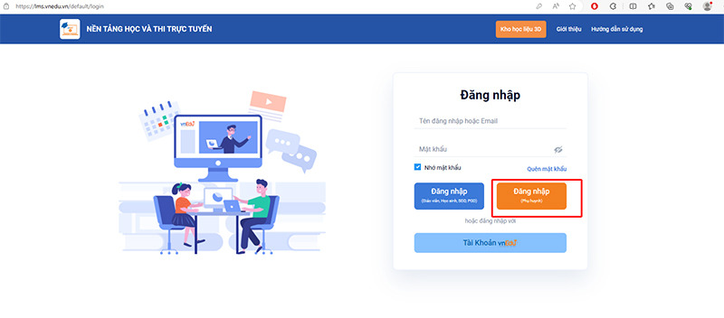 Đăng nhập VNPT E-Learning