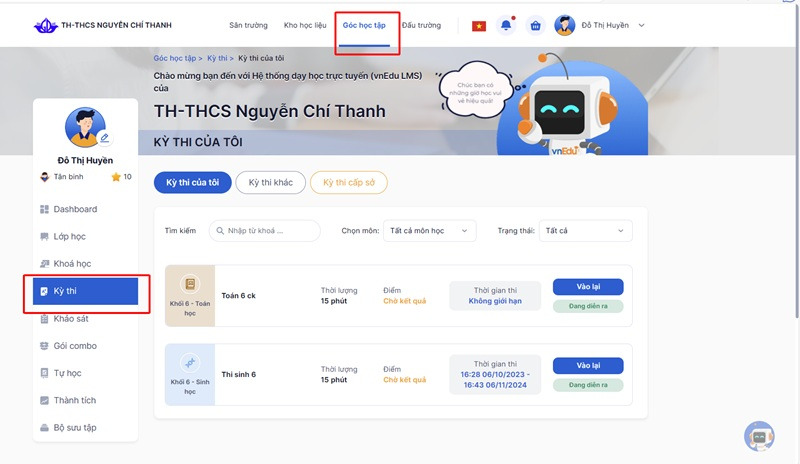 C&aacute;ch tham gia thi trực tuyến v&agrave; xem kết quả tr&ecirc;n vnEdu LMS (VNPT E-Learning) 