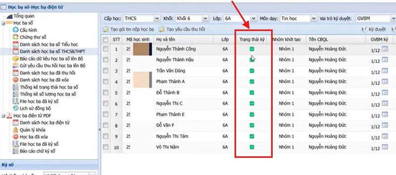 Ki&ecirc;̉m tra trạng thái ký