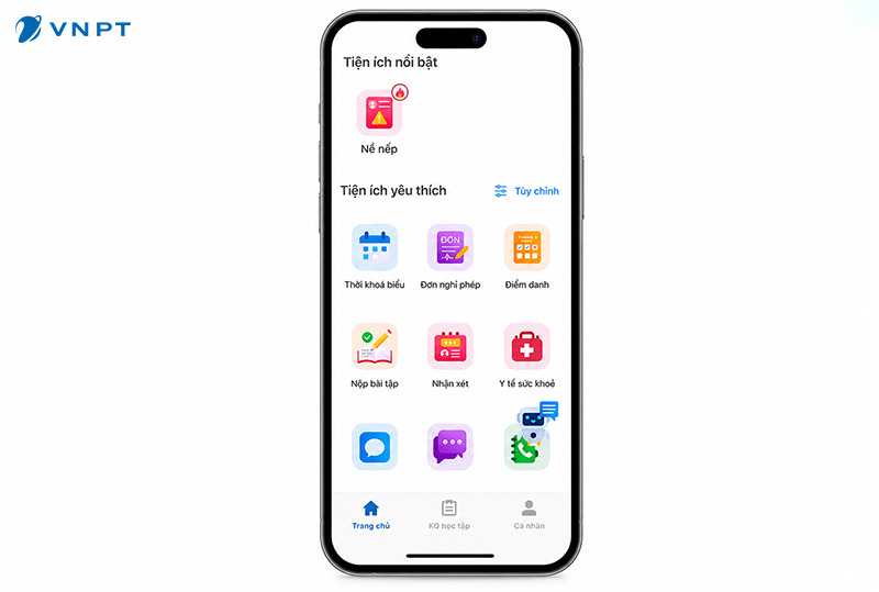 Giao diện các tính năng của vnEdu Connect