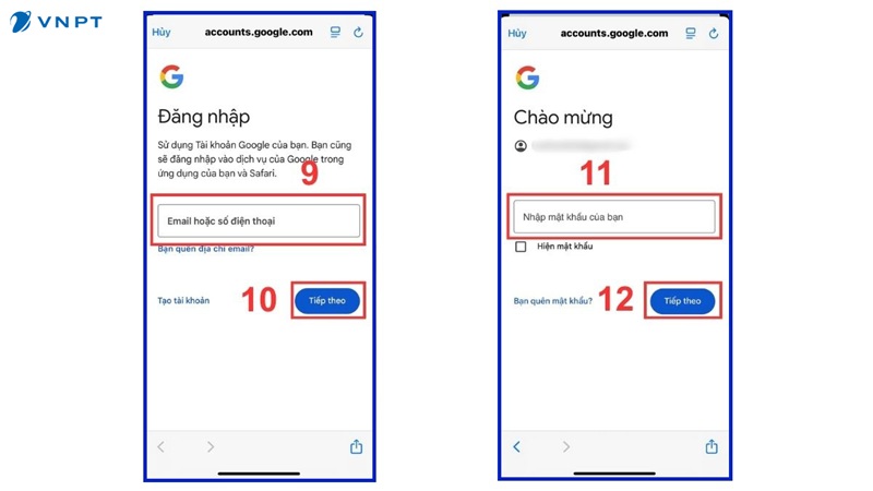 Đăng nhập google drive trên iPhone