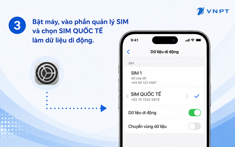 Chọn sim qu&ocirc;́c t&ecirc;́ làm đường dữ li&ecirc;̣u
