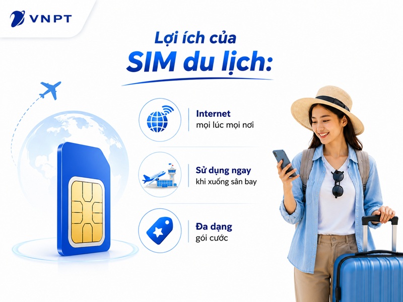 SIM du lịch mang lại nhiều lợi ích cho người dùng khi đi nước ngoài.