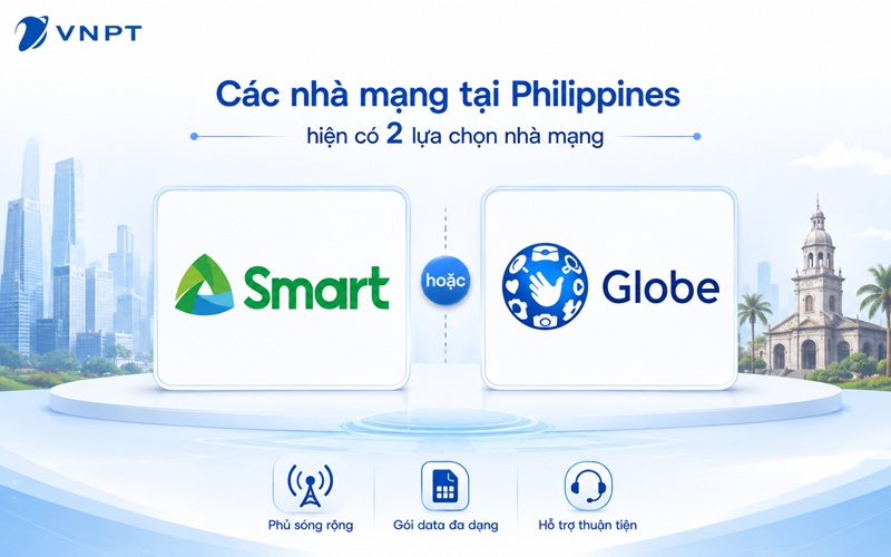 Globe và Smart là hai lựa chọn phổ biến để khách du lịch đăng ký kết nối di động tại Philippines