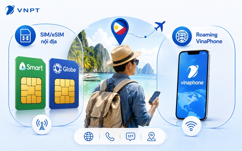 SIM/eSIM nội địa và roaming VinaPhone phù hợp với các nhu cầu sử dụng khác nhau khi đi du lịch.