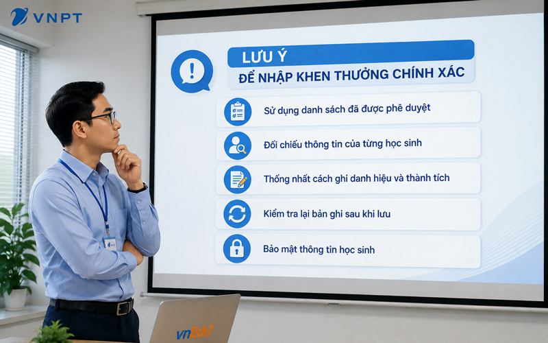 Lưu ý để nhập khen thưởng chính xác