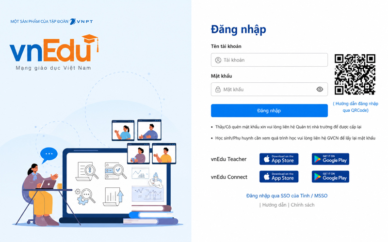 Giao diện đăng nhập vnedu.vn