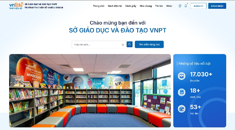 vnEdu DigiLib có kho dữ liệu phong phú