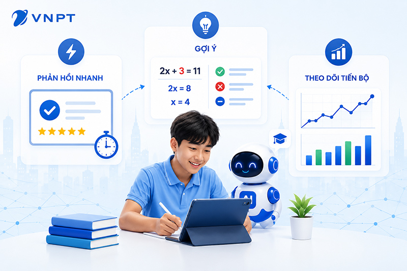 Ứng dụng AI giúp nhà trường cá nhân hóa học tập nhanh chóng.